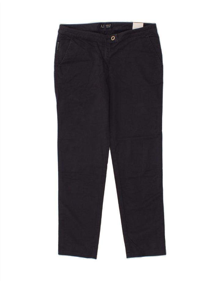 ARMANI Womens Straight Chino Trousers EU 38 Medium W30 L26  Navy Blue Vintage Armani and Second-Hand Armani from Messina Hembry 
