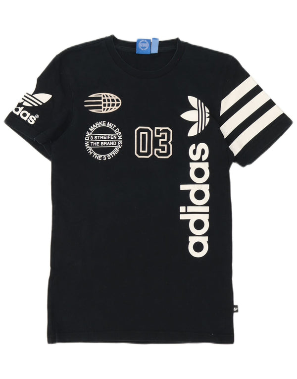 Adidas Herren Grafik T-Shirt Top Small Schwarz Baumwolle