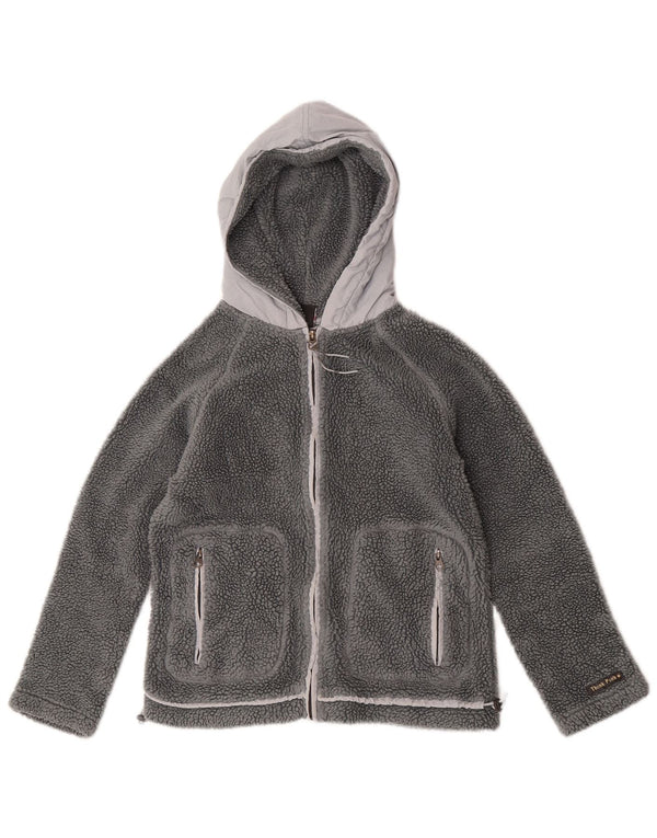 Think Pink Damen Kapuzen-Fleecejacke UK 10 Small Grau Acryl