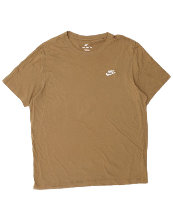 Nike Herren T-Shirt Top Large Braun Baumwolle