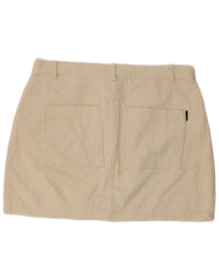 RIP CURL Womens Mini Corduroy Skirt Large W34 Off White Cotton
