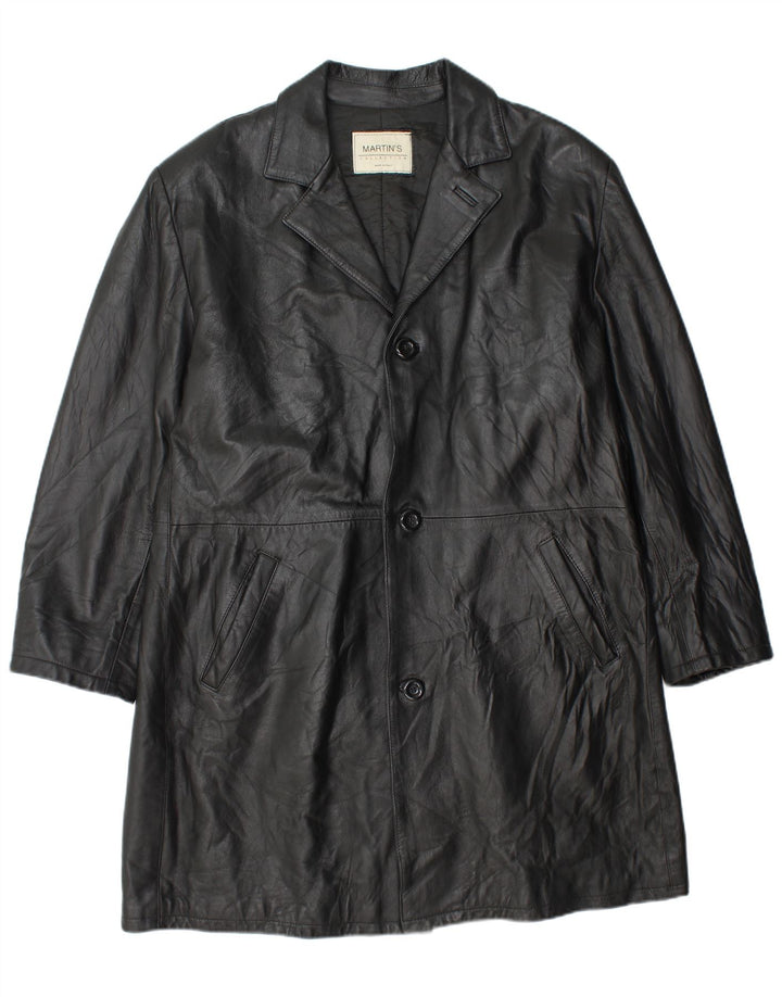 MARTIN'S Herren Ledermantel IT 52 XL Schwarzes Leder
