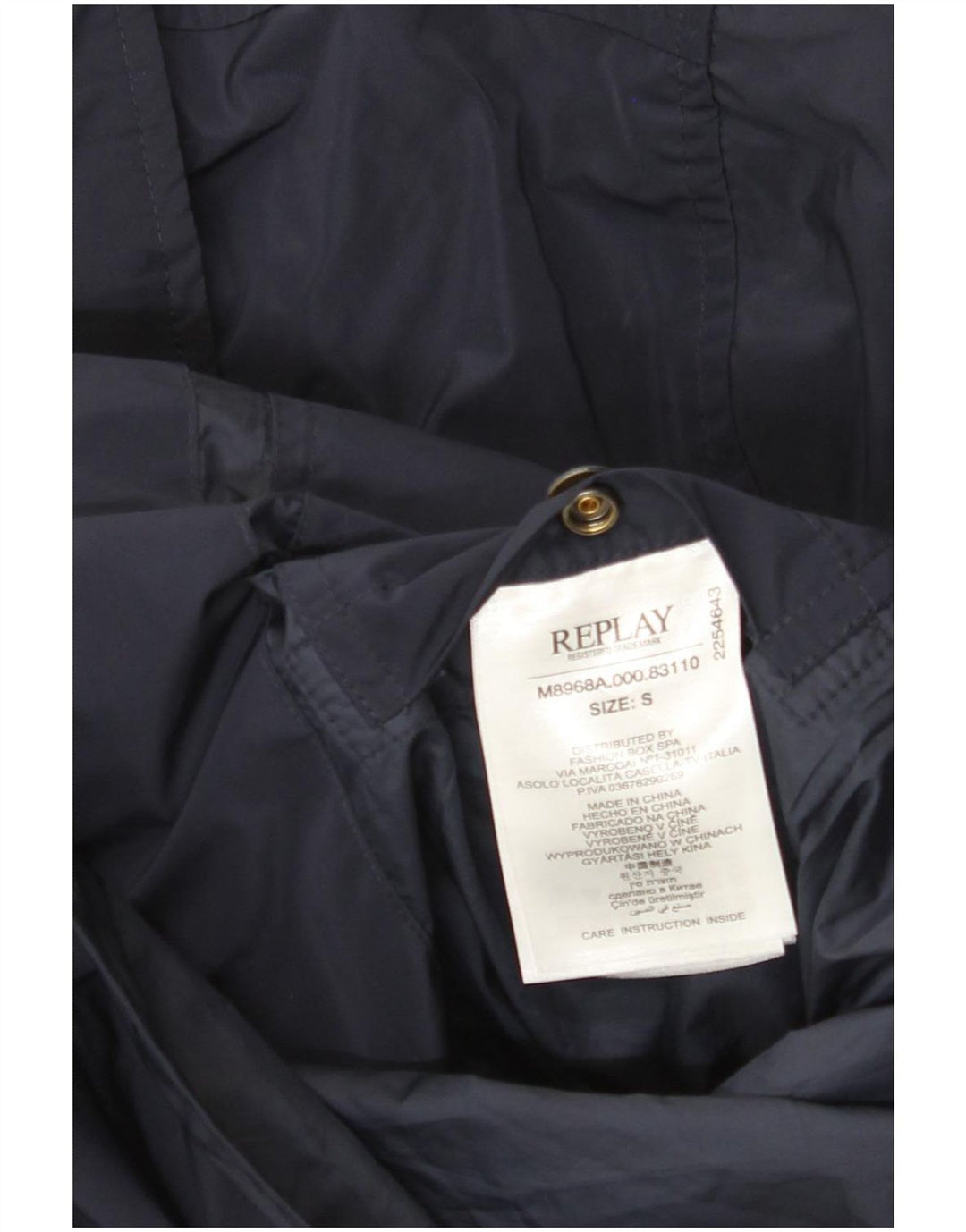 Replay Herren-Regenjacke mit Grafik, UK 36, Größe S, Marineblau, Polyester
