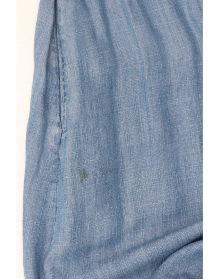 Marks & Spencer Damen Maxikleid UK 16 Large Blau Lyocell