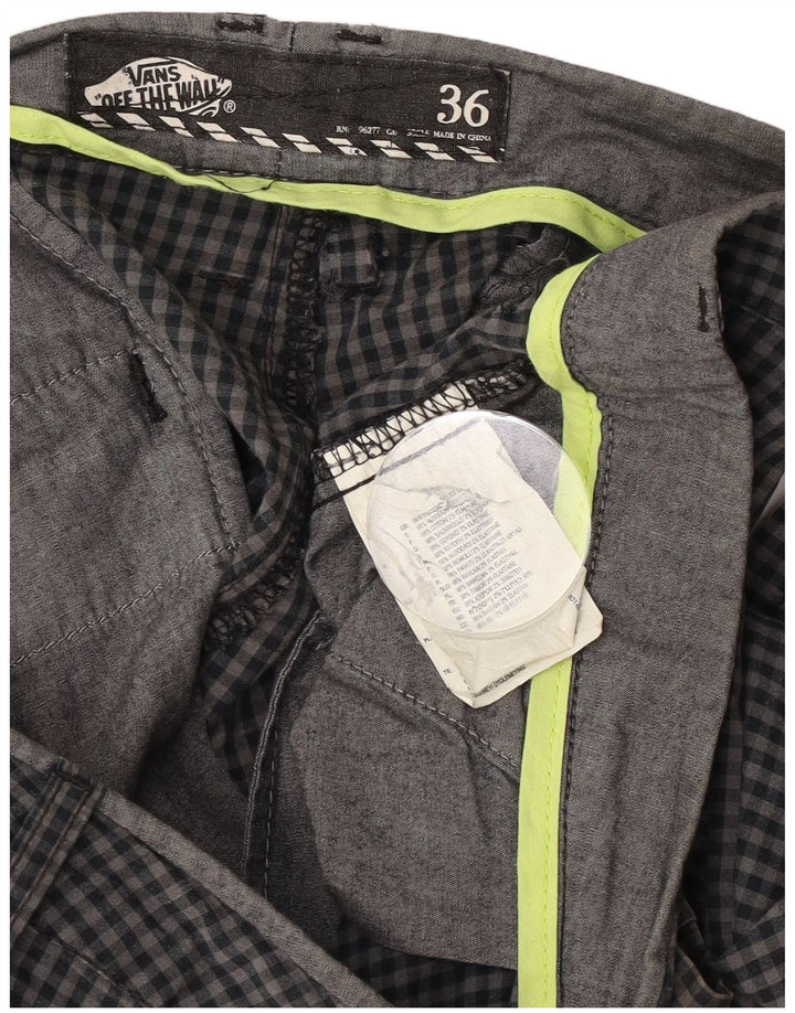 Vans Herren-Chinoshorts W36, große graue Gingham-Baumwolle