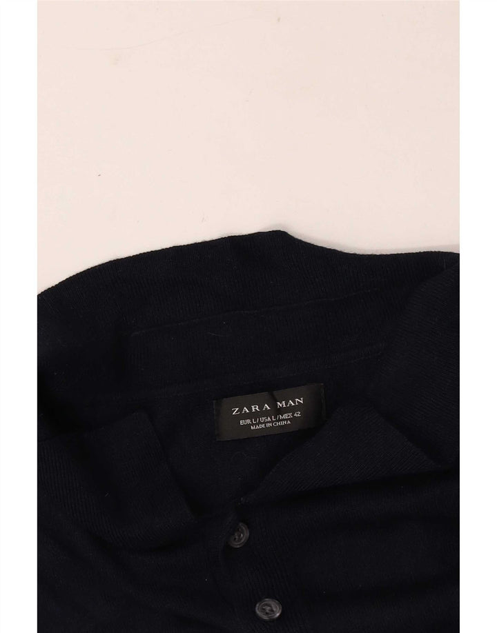 Zara Herren-Poloshirt, groß, Marineblau