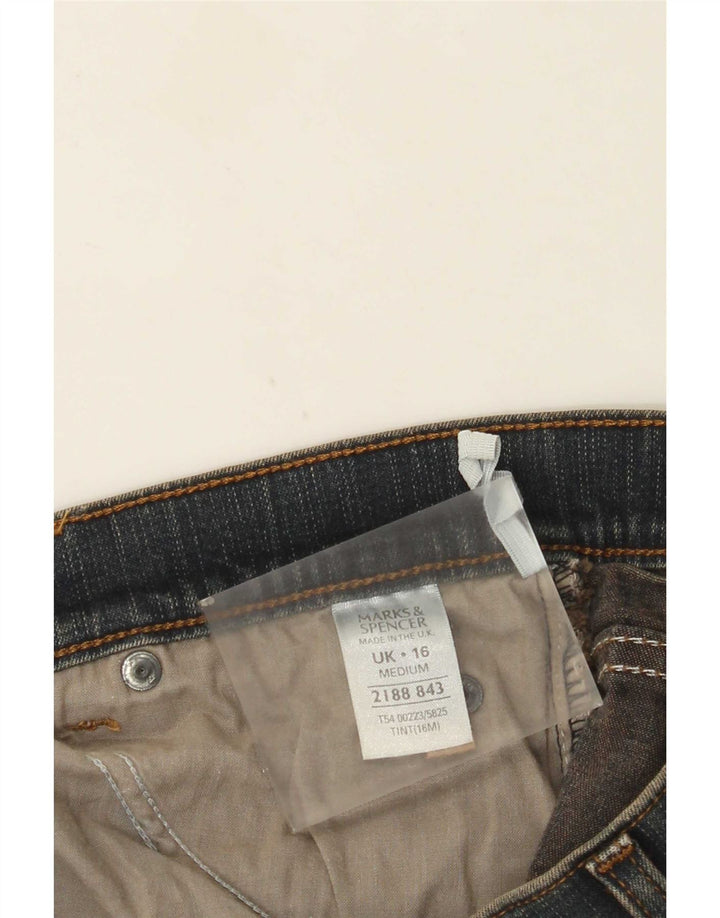 Marks & Spencer Damen Bootcut Jeans UK 16 Large W32 L31 Blaue Baumwolle