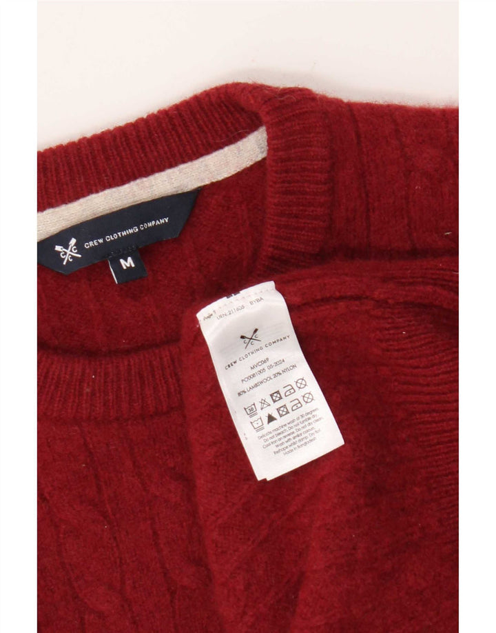 Crew Clothing Herren-Pullover aus Lammwolle in Mittelrot