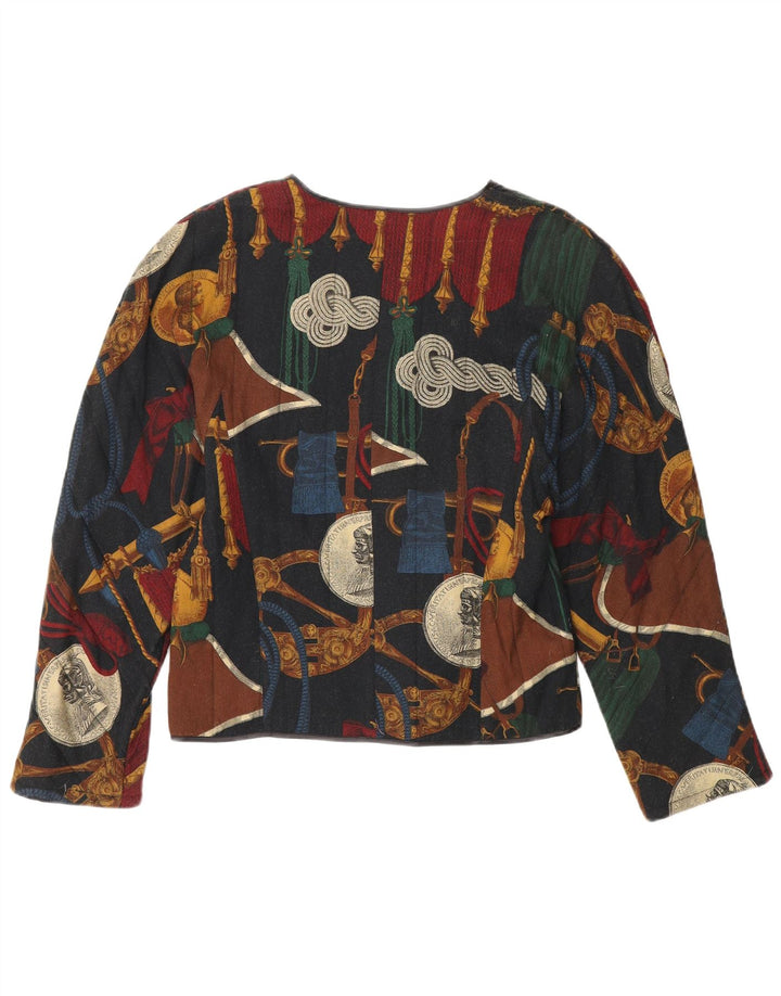 Tru Damen-Blazer mit abstraktem Muster und 4 Knöpfen, EU 38, Mittelschwarz