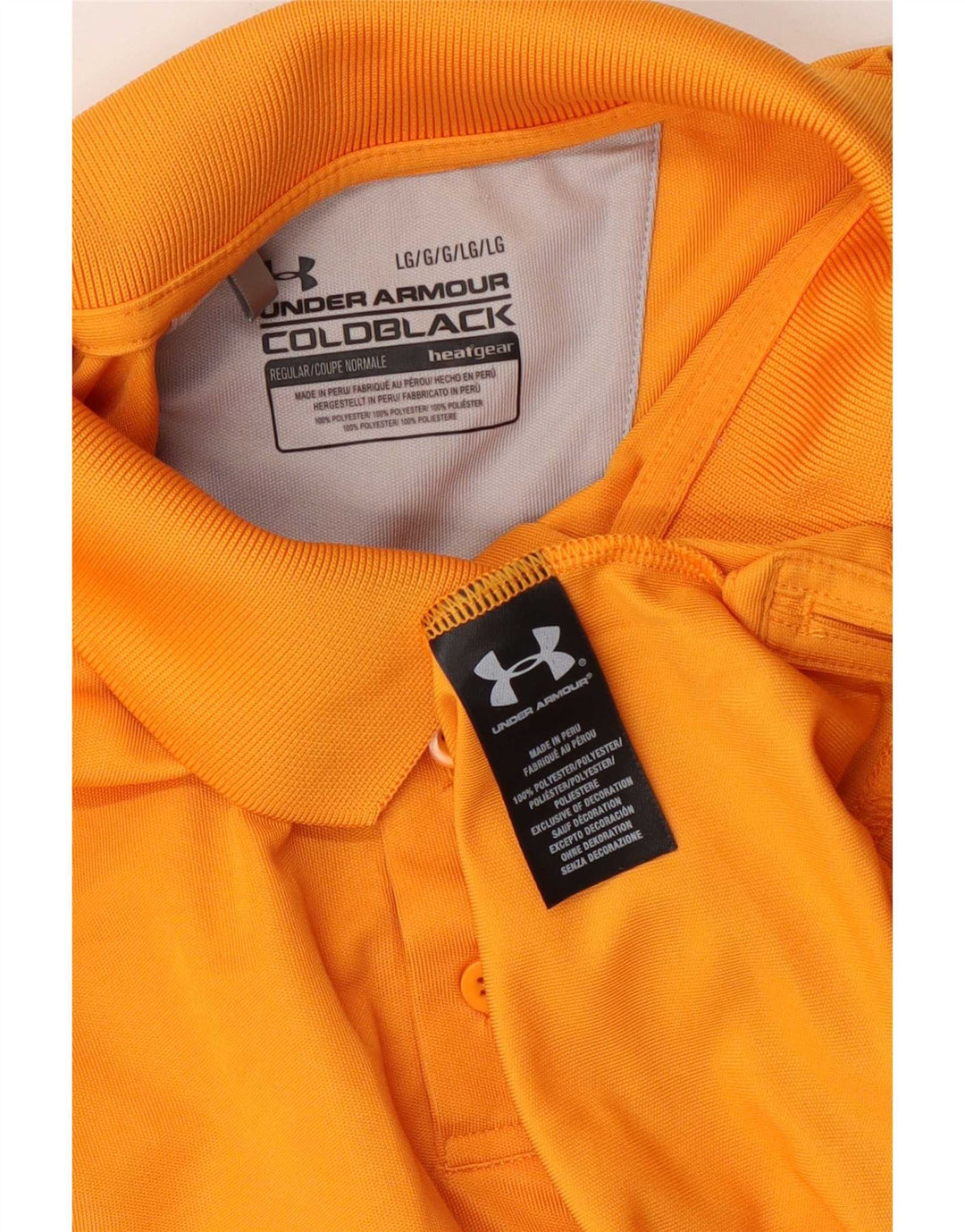 Under Armour Herren-Poloshirt, großes orangefarbenes Polyester