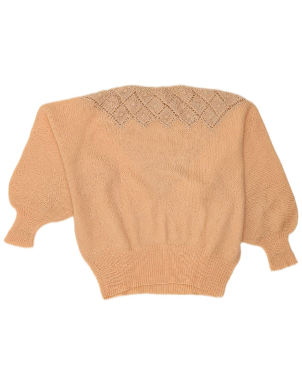 Vintage Damen Pullover mit Rundhalsausschnitt UK 18 XL Beige Argyle/Diamant