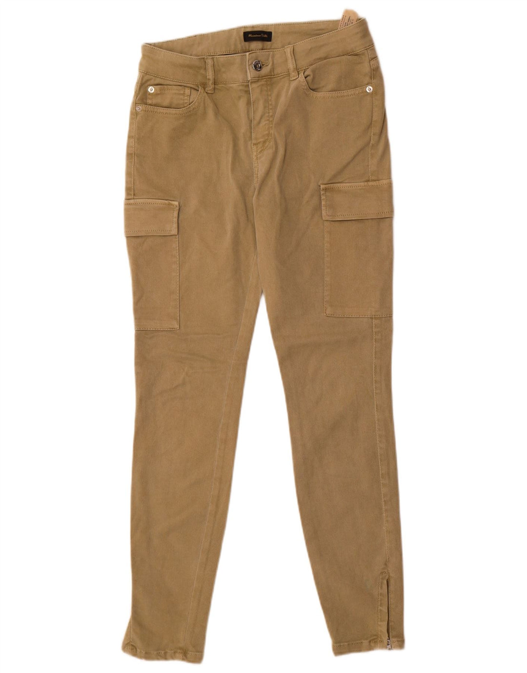 Massimo Dutti Damen Skinny Cargohose EU 40 Medium W30 L29 Khaki