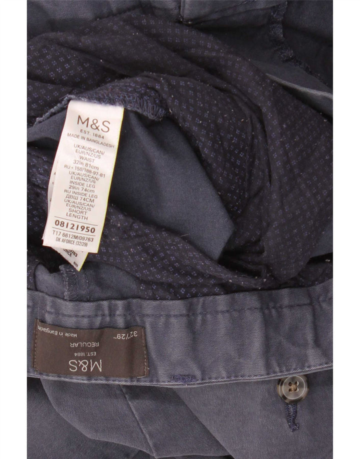 Marks & Spencer Herren Straight Regular Chinohose W32 L29 Marineblau
