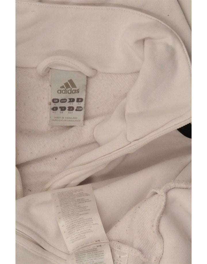 Adidas Damen Trainingsanzug Top Jacke UK 16 Large Weiß Polyester