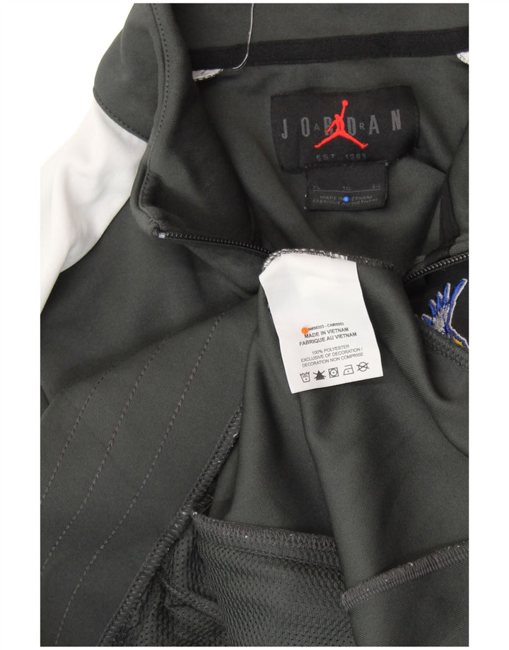JORDAN Herren-Trainingsanzug-Oberteil, Jacke, XL, grünes Farbblock-Polyester