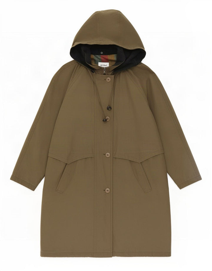 Gil Bret Damen-Parka mit Kapuze, übergroß, UK 16, Größe L, Khaki, Polyester
