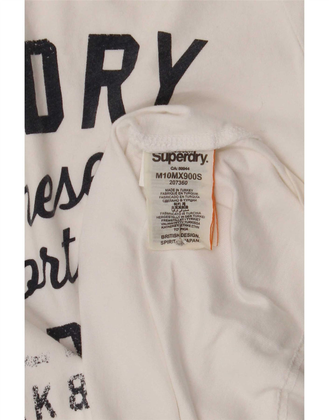 Superdry Herren Grafik-T-Shirt-Oberteil aus mittelweißer Baumwolle