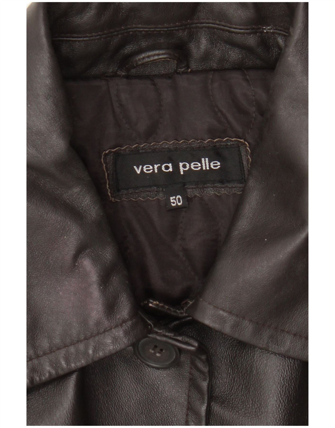 Vintage Damen Ledermantel IT 50 XL Braunes Leder