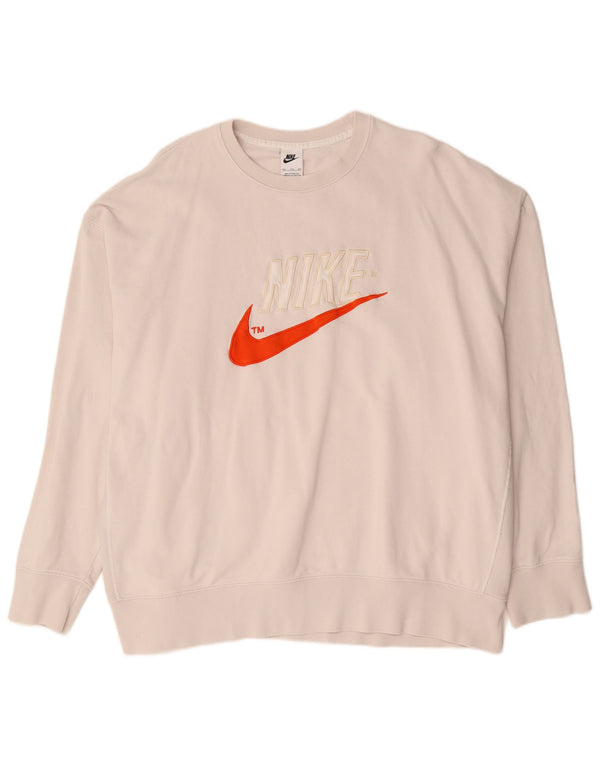Nike Herren-Sweatshirt mit Grafik, 2XL, weiße Baumwolle