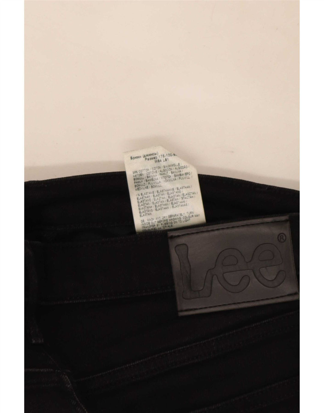Lee Herren Luke Slim Jeans W33 L32 Schwarze Baumwolle