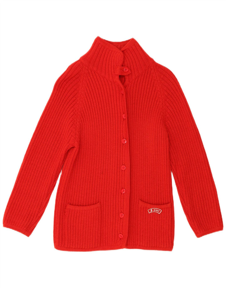 Vintage Damen Cardigan Pullover UK 10 Kleine rote Wolle