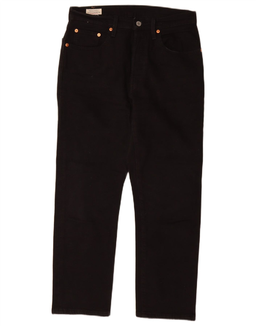 Levi's Damen 501 Straight Jeans W27 L26 Schwarze Baumwolle