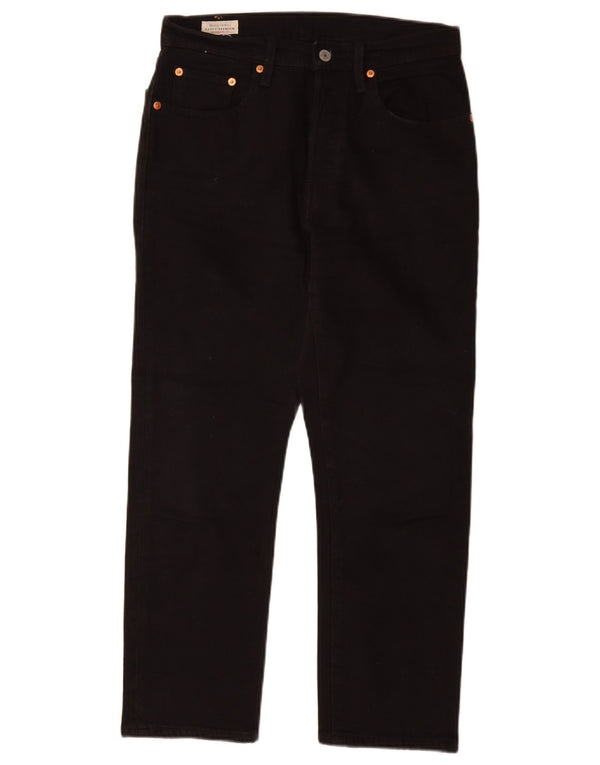 Levi's Damen 501 Straight Jeans W27 L26 Schwarze Baumwolle