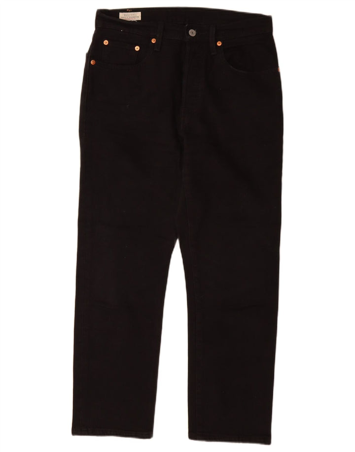 Levi's Damen 501 Straight Jeans W27 L26 Schwarze Baumwolle