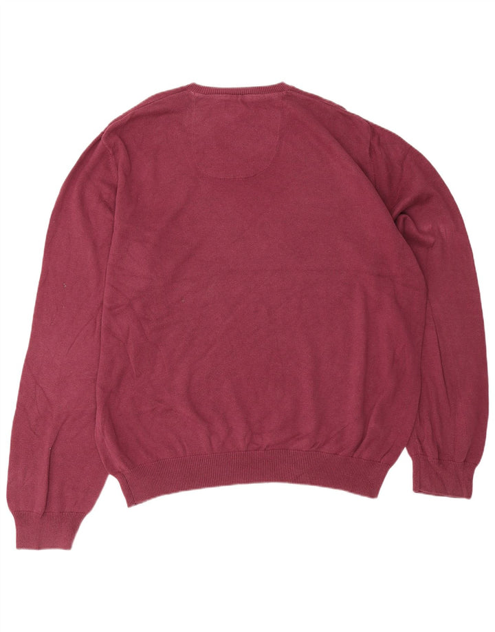 Marks & Spencer Herren-Pullover, reguläre Passform, V-Ausschnitt, 2XL, kastanienbraun, Baumwolle