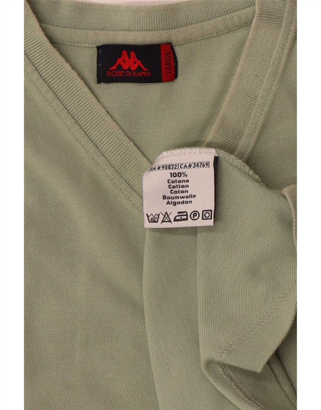 Kappa Herren T-Shirt Top Large Grün Baumwolle