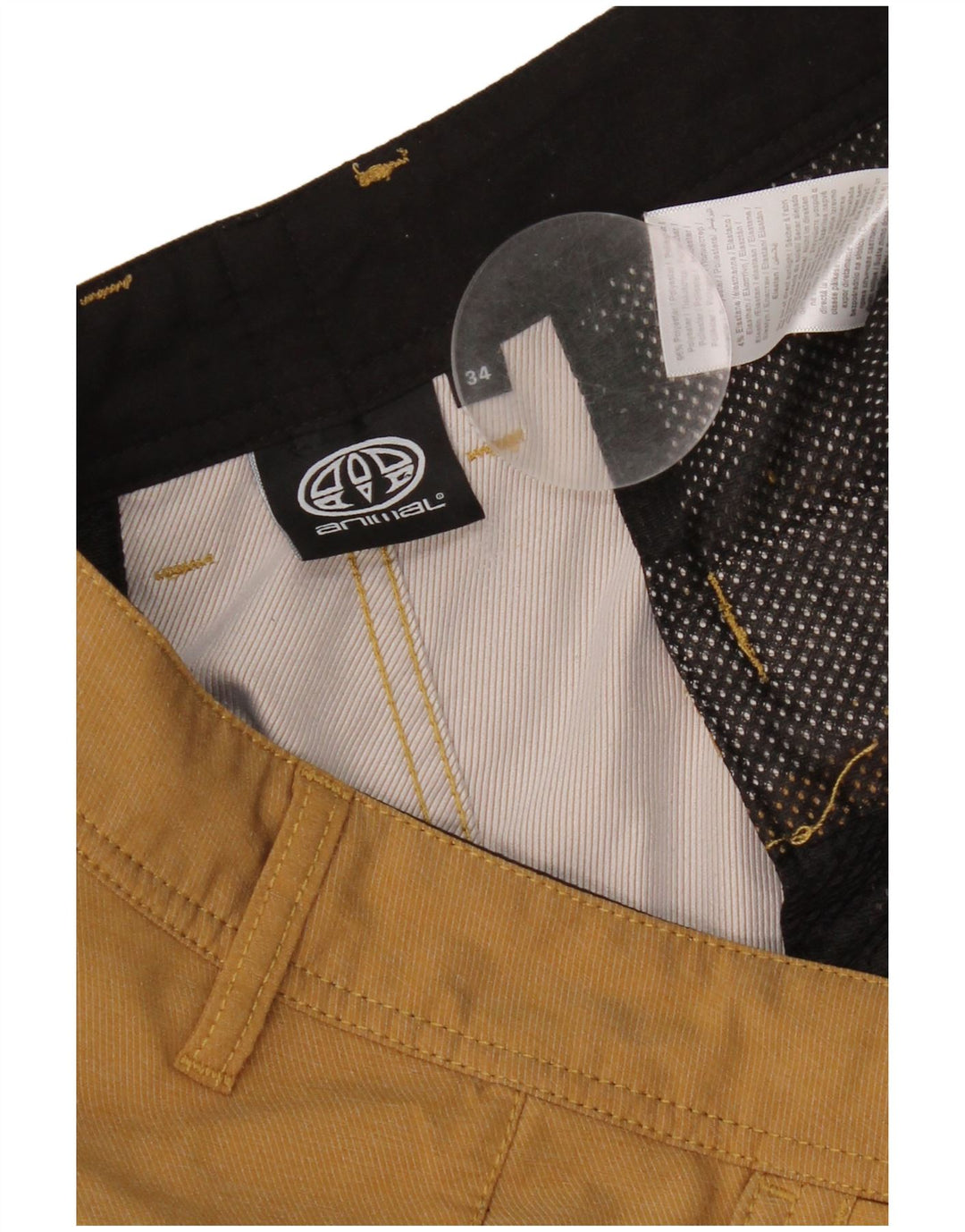 Animal Herren Chinoshorts W34 Large Beige Polyester