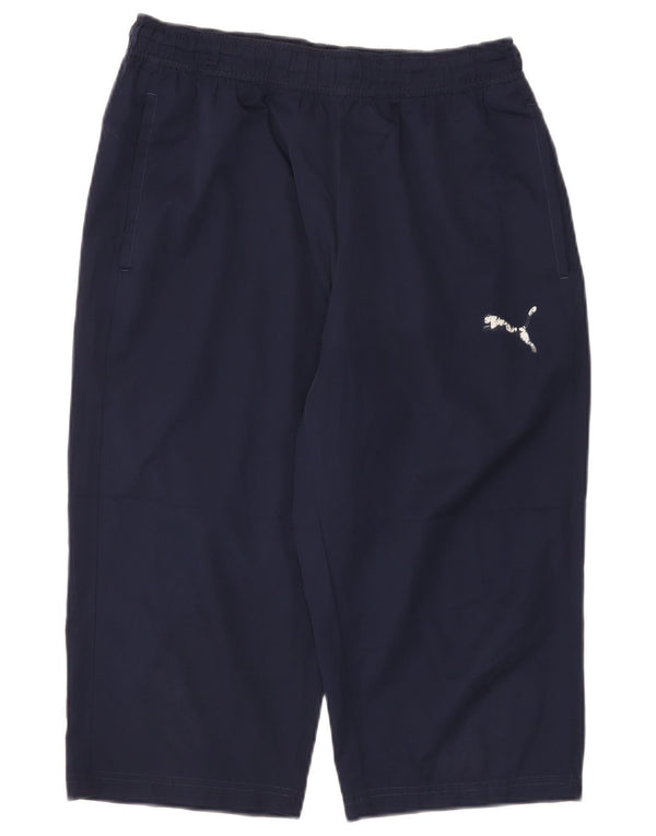 Puma Herren-Bermuda-Sportshorts, groß, marineblaues Polyester