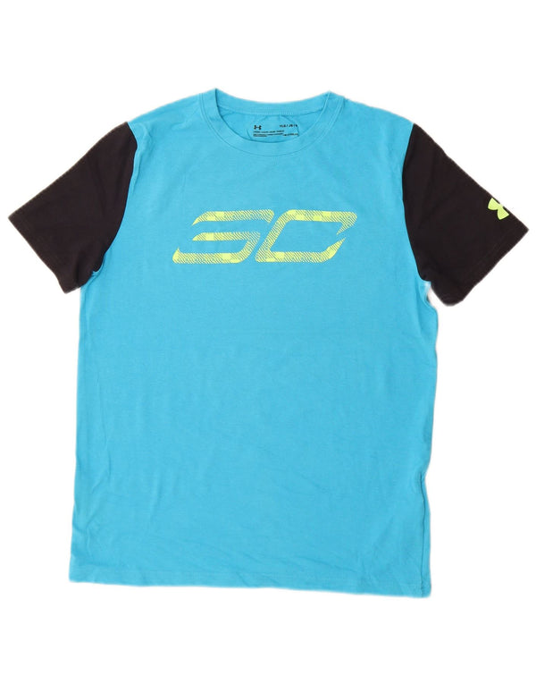 UNDER ARMOUR Heat Gear Grafik-T-Shirt für Jungen, 11–12 Jahre, Größe L, Blau