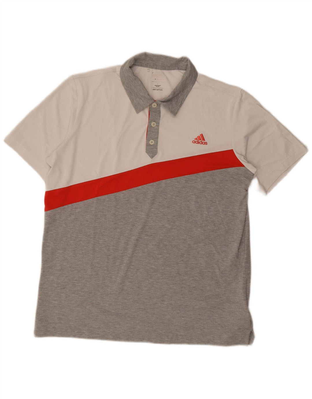 Adidas Herren Climalite Poloshirt, großes graues Colourblock-Polyester