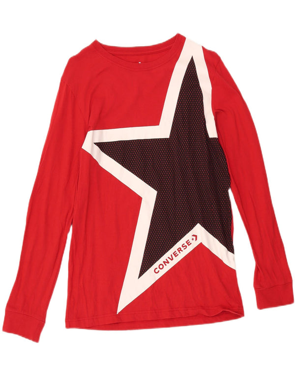 Converse Langarmshirt mit Grafik für Jungen, 13–14 Jahre, XL, rote Baumwolle
