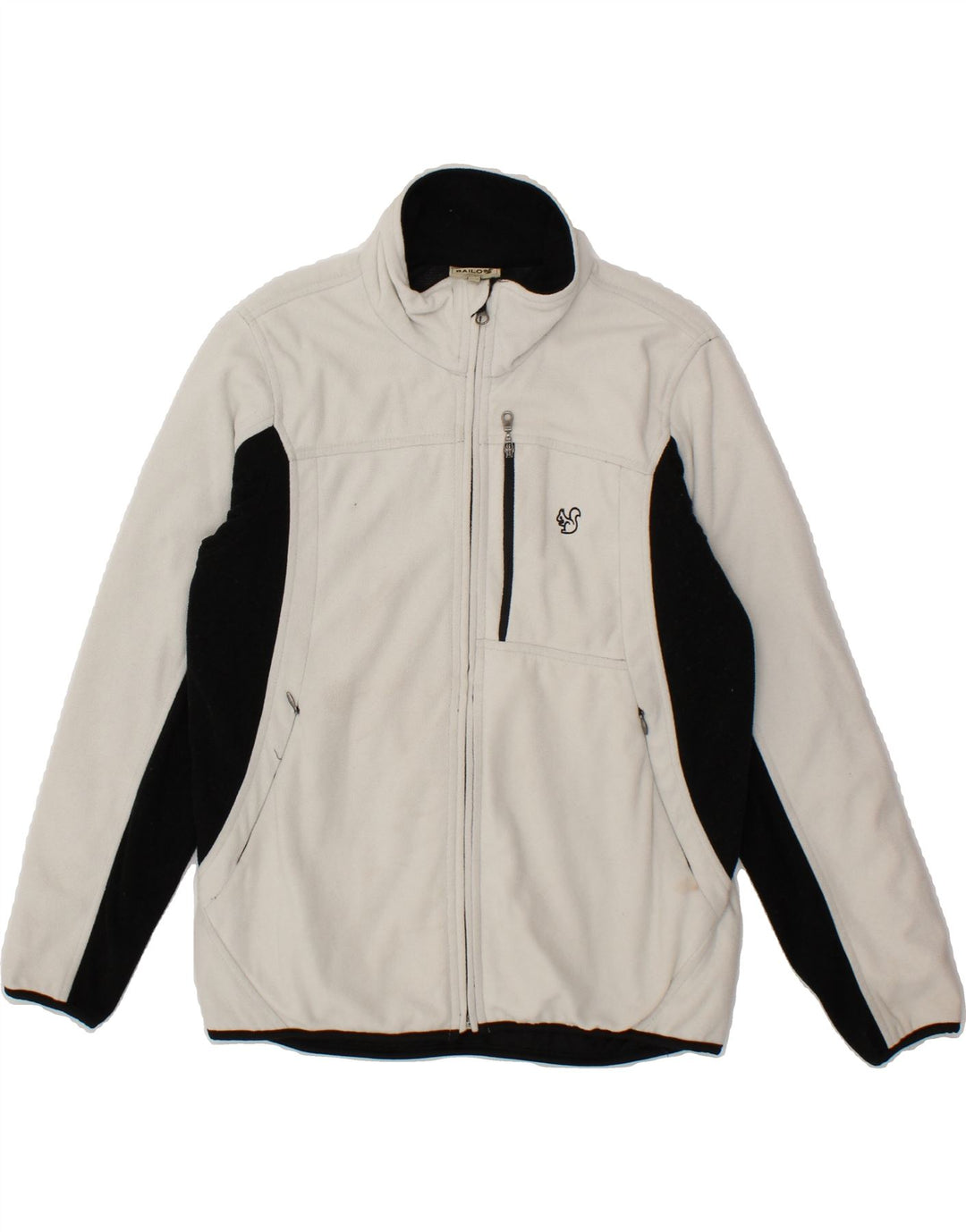 BAILO Womens Fleece Jacket UK 12 Medium White Colourblock Polyester Vintage Bailo and Second-Hand Bailo from Messina Hembry 
