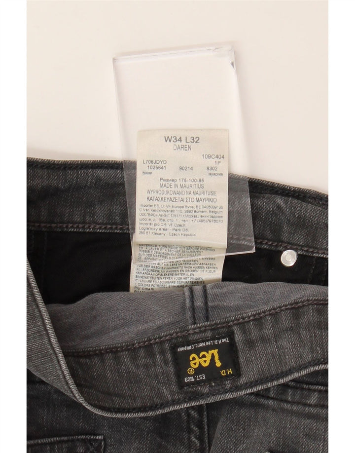 LEE Herren Daren Straight Jeans W34 L32 Graue Baumwolle