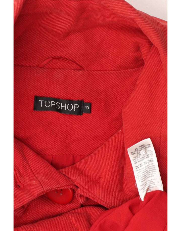 Topshop Damen-Blazer mit 2 Knöpfen, Gr. 10, Größe S, Rot, Baumwolle