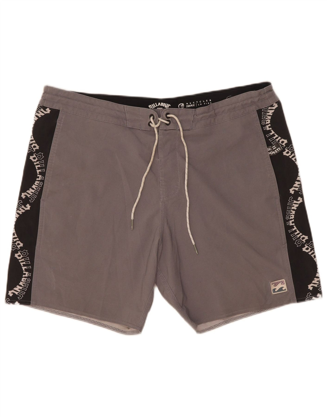 Billabong Herren-Badeshorts mit Grafik, groß, graues Farbblock-Polyester