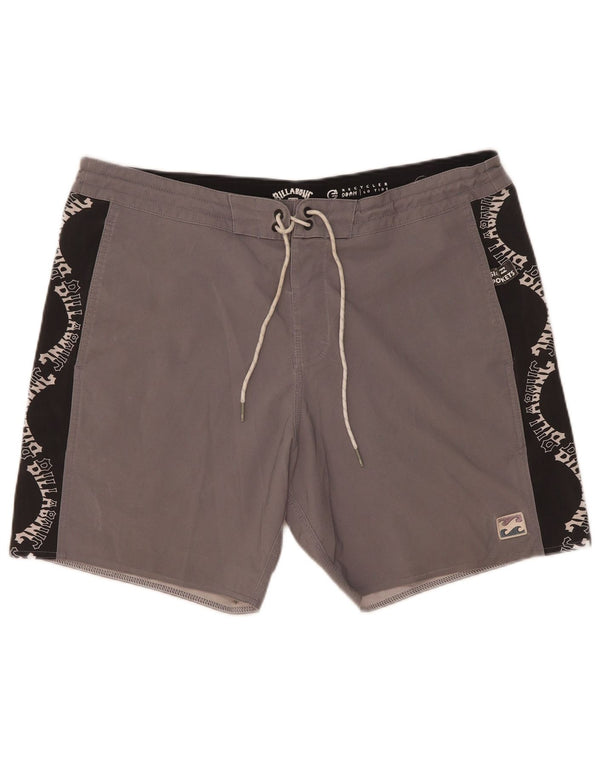 Billabong Herren-Badeshorts mit Grafik, groß, graues Farbblock-Polyester