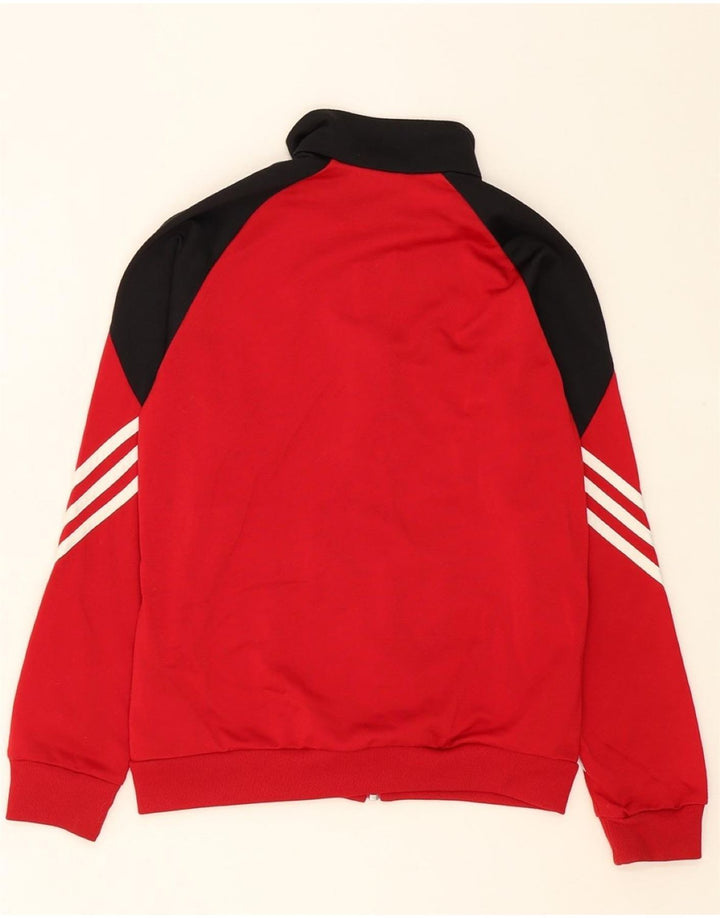 ADIDAS Boys Tracksuit Top Jacket 11-12 Years Large Red Colourblock Vintage Adidas and Second-Hand Adidas from Messina Hembry 