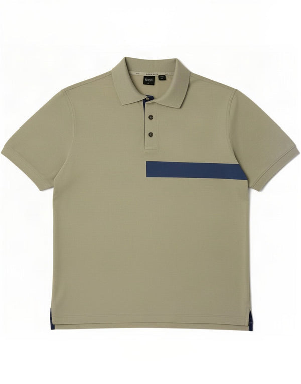 Hugo Boss Herren-Poloshirt, groß, grün, Farbblock