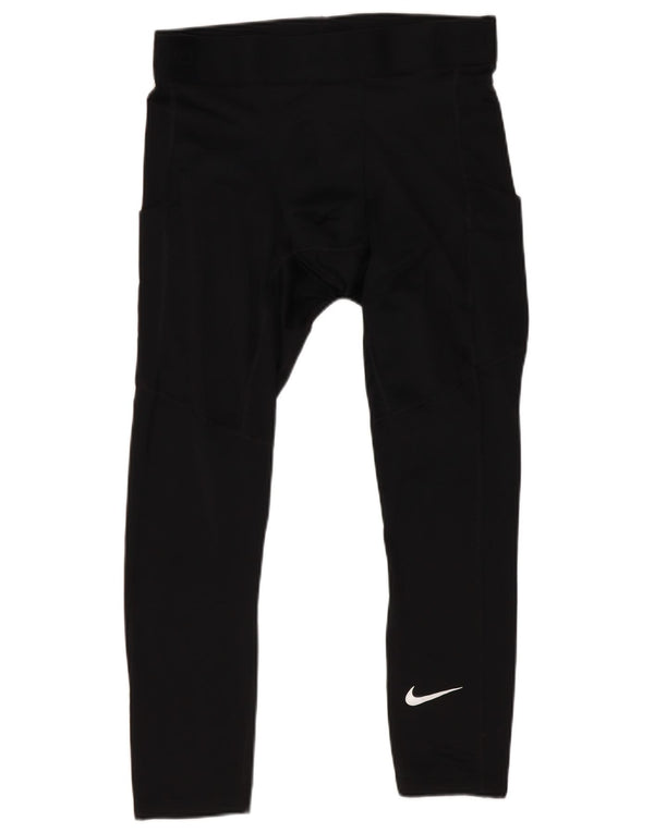 Nike Damen Tight Fit Crop Leggings UK 12 Mittelschwarzes Polyester