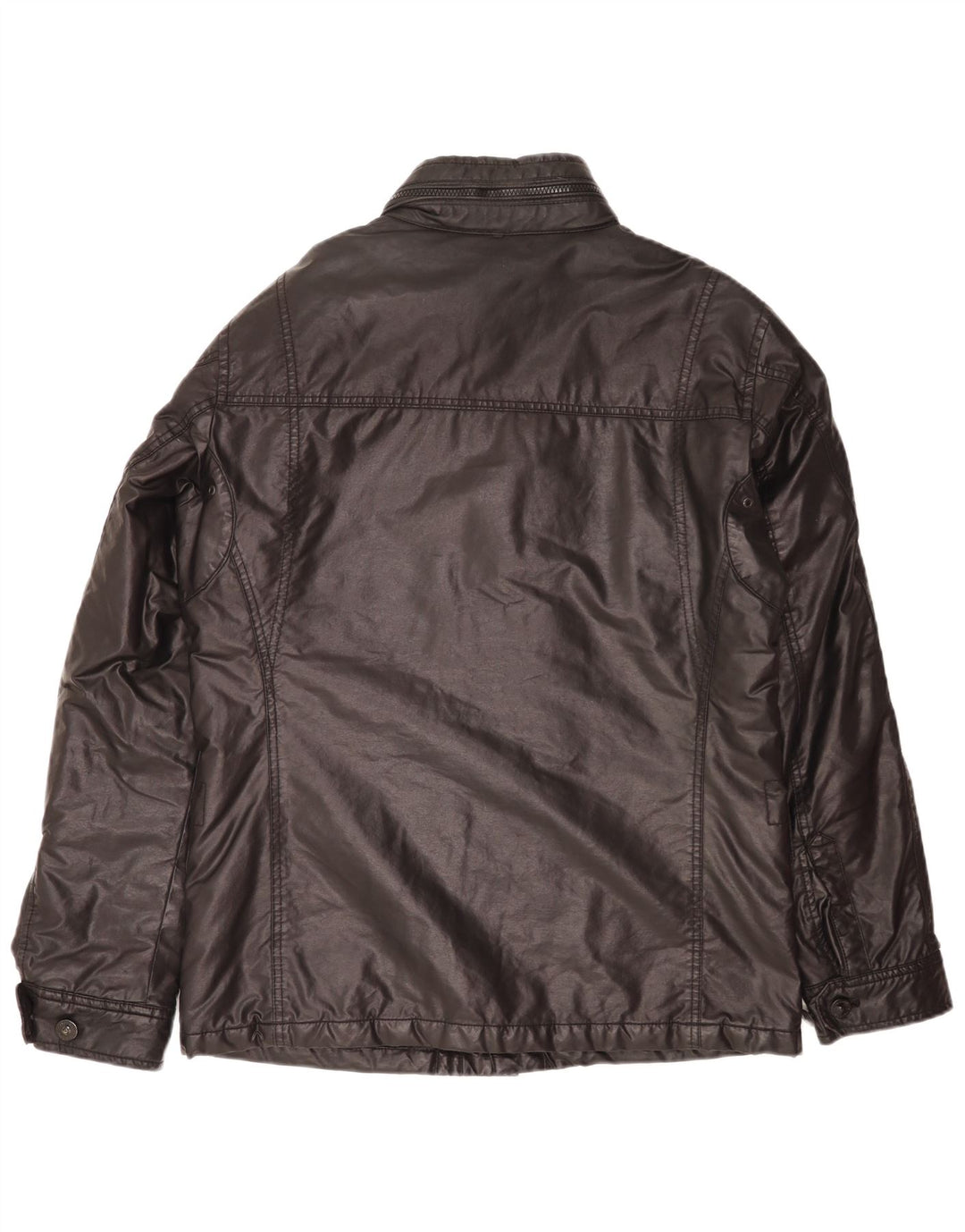Strellson Herren-Utility-Jacke aus gewachster Baumwolle, IT 50, Größe L, schwarze Baumwolle