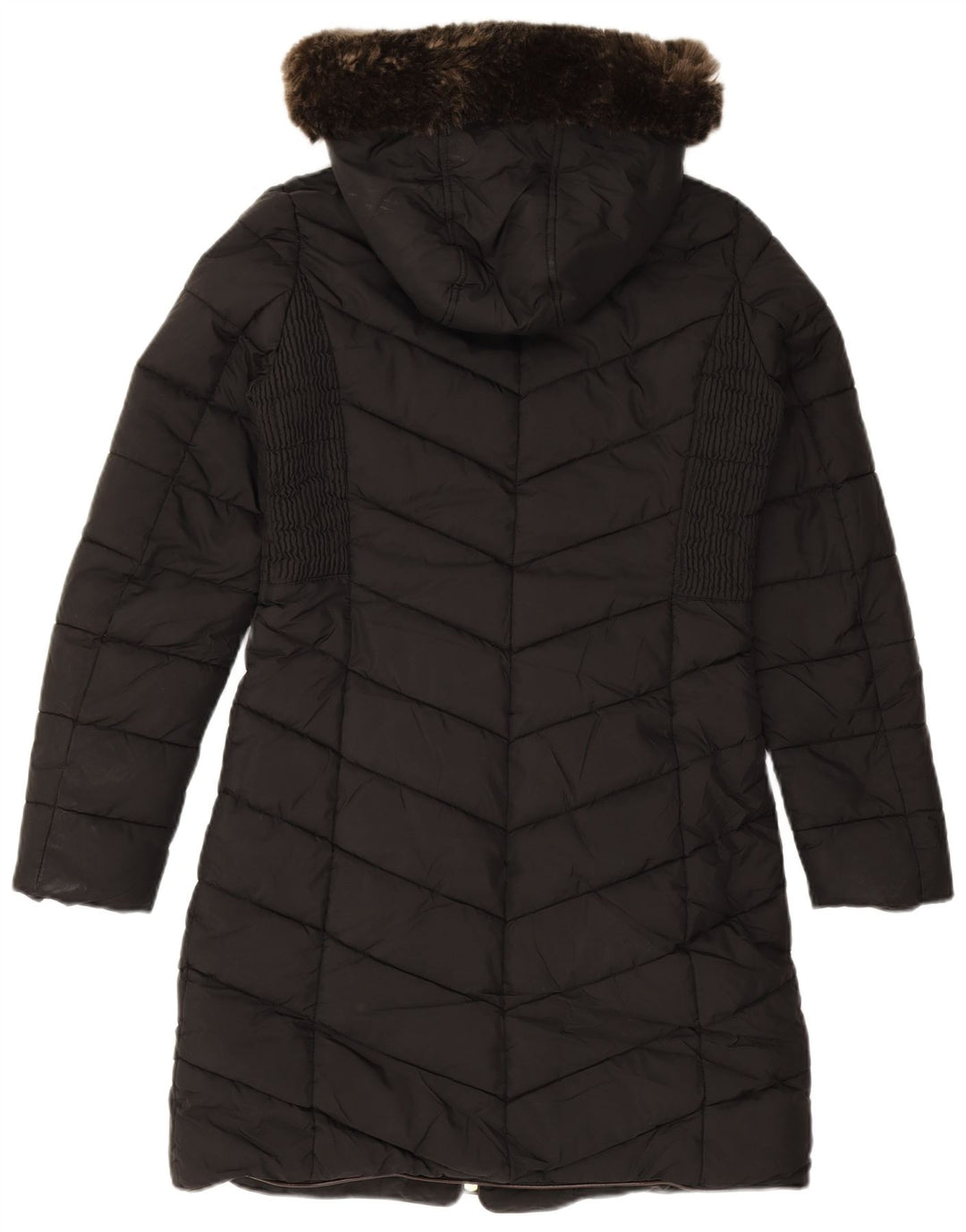 Joules Wattierter Damenmantel mit Kapuze, UK 8, Größe S, Schwarz, Polyester