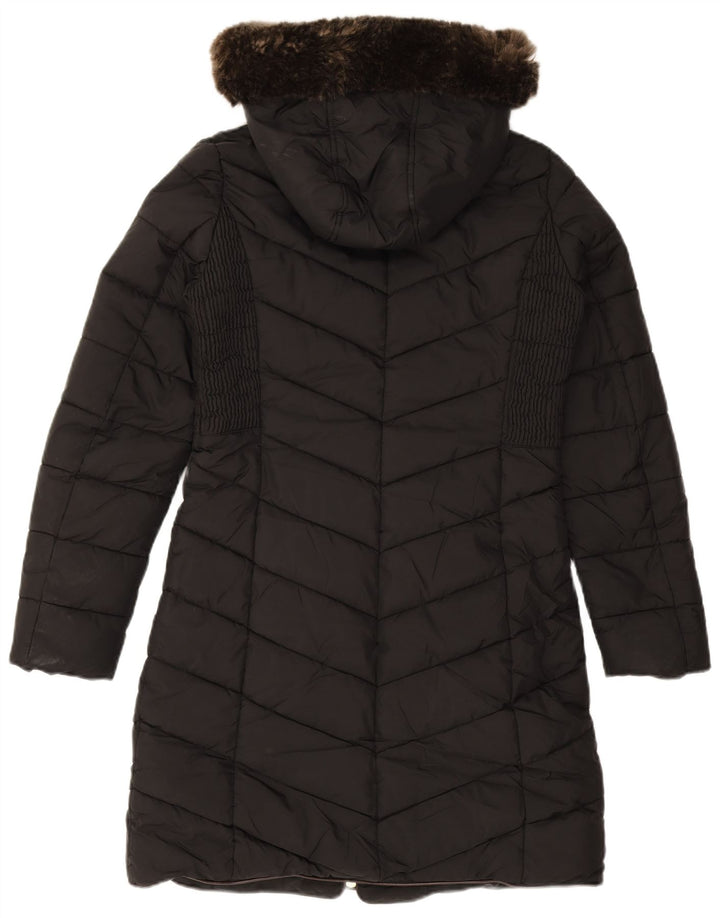 Joules Wattierter Damenmantel mit Kapuze, UK 8, Größe S, Schwarz, Polyester