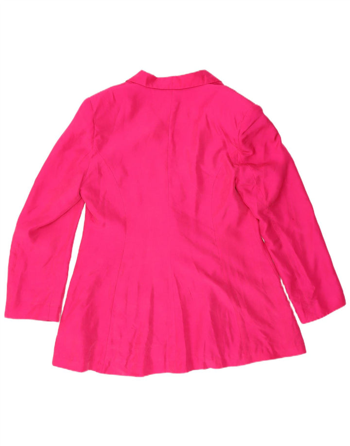 Yorn Damen-Blazerjacke mit 1 Knopf, EU 40, mittelrosa Seide