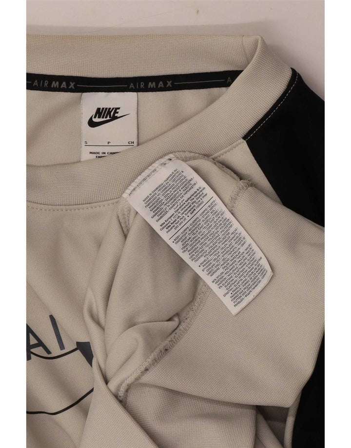 Nike Herren-Sweatshirt mit Grafik, klein, graues Farbblock-Polyester