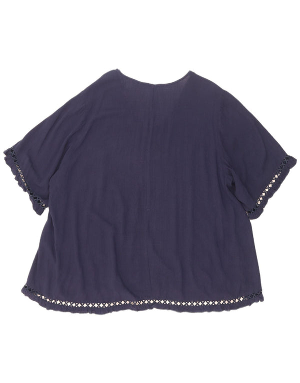 Marks & Spencer Damen Autograph Übergroßes Blusenoberteil UK 18 XL Marineblau