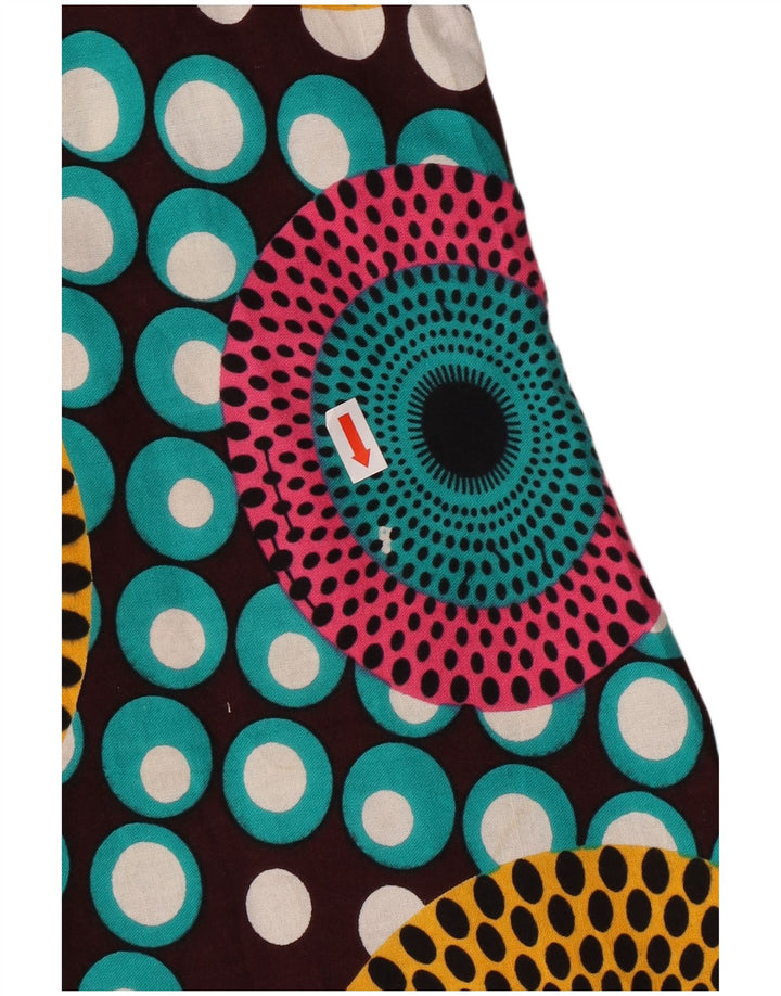 Vintage Damen Sonnenkleid UK 8 Klein Mehrfarbig Geometrisch